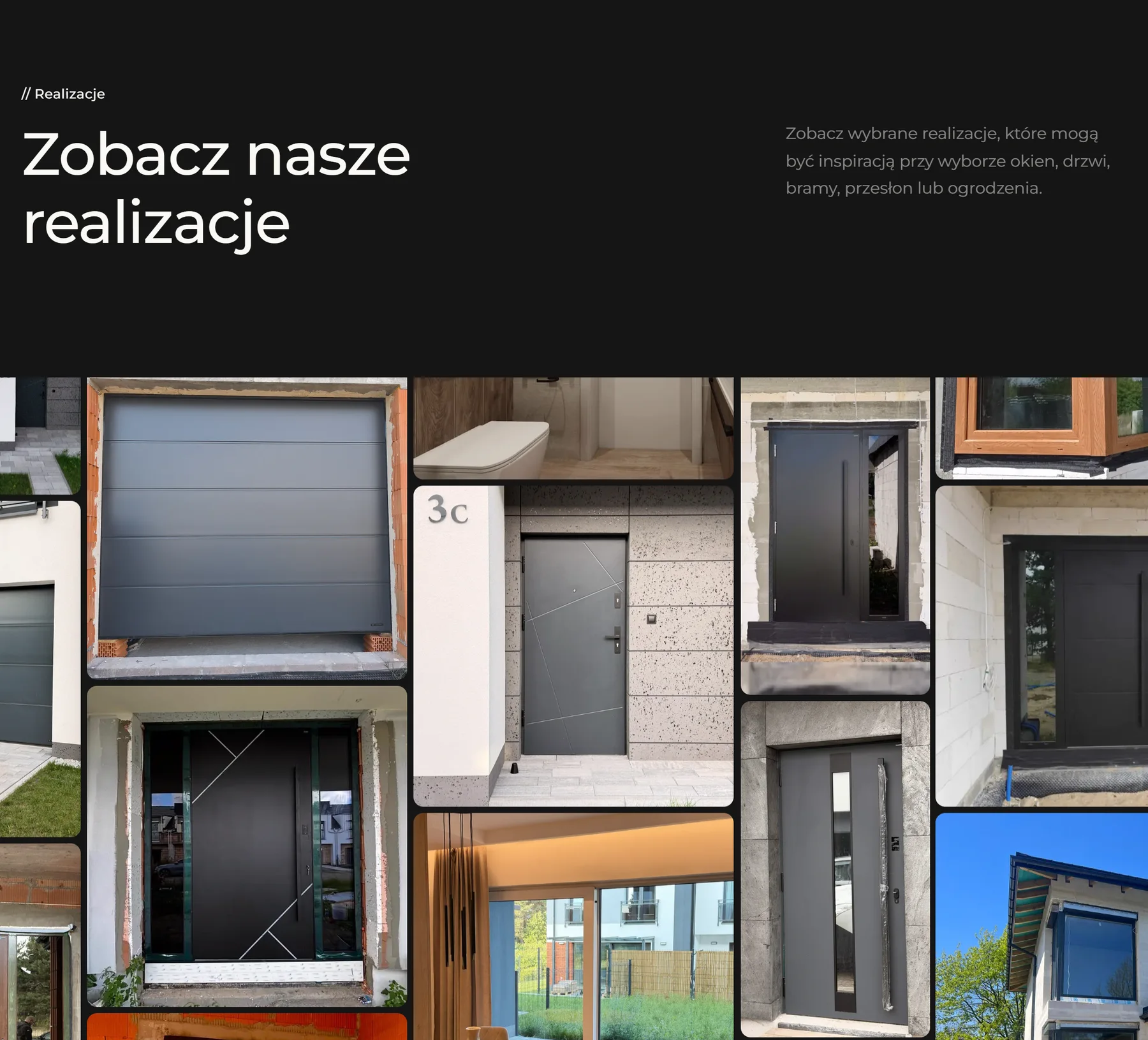 Sekcja realizacji Easy Open: galeria zdjęć z montaży u klientów